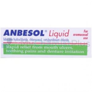 Anbesol Oral Liquid , teething,mouth ulcers 5ml