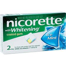 Nicorette Ice Whitening Chewing Gum.